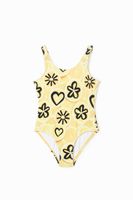 Badpak met arty print - YELLOW - S