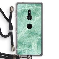 Groen marmer: Sony Xperia XZ2 Transparant Hoesje met koord