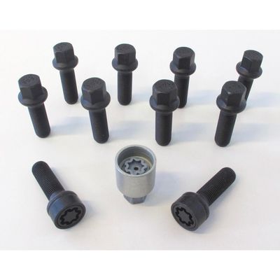 H&R Wielboutenset bolkonisch R14 M14x1.50 - Lengte 57mm - Zwart - 10 stuks (bv. Mercedes, VW T4) - i HRB1455702SET