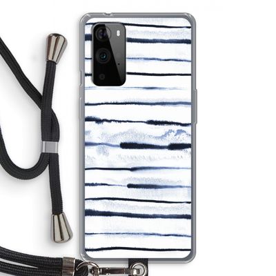 Ink Stripes: OnePlus 9 Pro Transparant Hoesje met koord