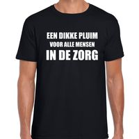 Dikke pluim voor mensen in de zorg t-shirt zwart voor heren