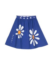 Marni Kids jupe évasée à fleurs - Bleu