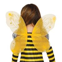 Vlinder verkleed vleugels - geel - 44 x 37 cm - kinderen - vlindervleugels