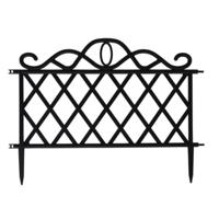 Tuinhekjes/borderranden - 5x stuks - kunststof - 240 cm - zwart - tuinafscheiding - 48 x 36 cm Tuinhekjes/borderranden - 5x stuks - kunststof - 240 cm - zwart - tuinafscheiding - 48 x 36 cm