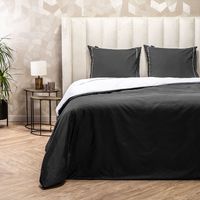 Presence Egyptisch Katoen Double Face - Antraciet/Wit Dekbedovertrek 1-persoons (140 x 200/220 cm + 1 kussensloop) Dekbedovertrek - thumbnail