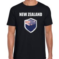 Nieuw Zeeland vlag thema landen t-shirt - zwart - voor heren - Supporters kleding - korte mouwen
