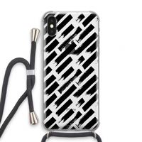 Zwarte vegen: iPhone X Transparant Hoesje met koord Zwarte vegen: iPhone X Transparant Hoesje met koord