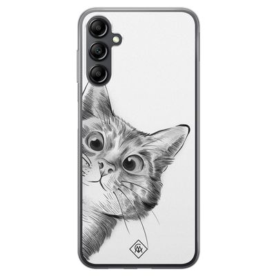 Samsung Galaxy A14 siliconen hoesje - Kat kiekeboe