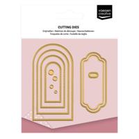 Vaessen Creative • mini snij- en embossingmallen ronde banners & labels 11st.