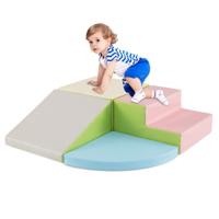 4 Stuks. Schuimbouwstenen Reuzen Bouwstenen om te Ravotten en te Klimmen Zachte Schuimbouwstenen Grote Bouwstenen (Roze+Groen)