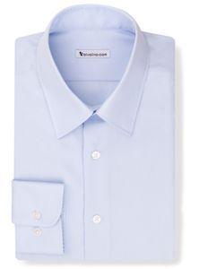 GREBALDINI - Blauw strijkvrij twill hemd - Opal 2