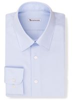 GREBALDINI - Blauw strijkvrij twill hemd - Opal 2