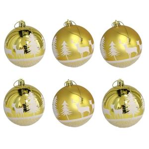 Kerstballen - 6x st - goud - D6 cm - kunststof - kerstversiering