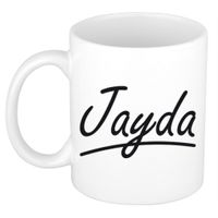 Naam cadeau mok / beker Jayda met sierlijke letters 300 ml
