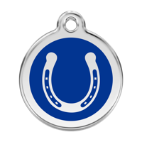 Horse Shoe Navy roestvrijstalen hondenpenning large/groot dia. 3,8 cm - Reddingo