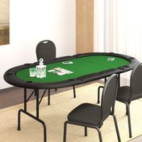 Pokertafel voor 10 spelers inklapbaar 206x106x75 cm groen - thumbnail