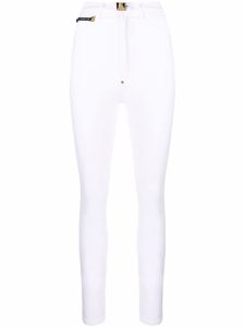 Philipp Plein legging en jean à taille haute - Blanc