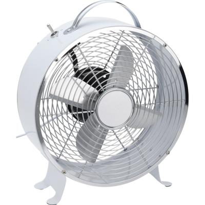 Tafel ventilator - 26 cm - Wit - kantoor/bureau ventilatoren - metaal