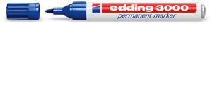 Edding 3000-3 permanente marker Blauw 1 stuk(s)