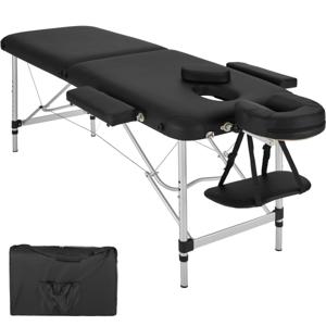 tectake® - 2-zones massagetafel - 4cm matras - alu - zwart - 402786 - behandeltafel