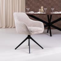 Sohome Draaibare Eetkamerstoel 'Toby' Stof met handgreep, kleur Beige