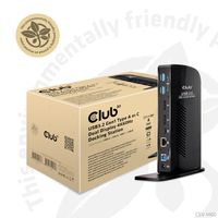 CLUB3D UNIVERSEEL Docking station USB3.2 Type A of C 2x Displayport 4K60Hz DisplayLink® gecertificeerd - thumbnail