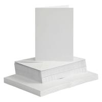 Creativ Company Kaarten en enveloppen, afmeting kaart 10,5x15 cm, afmeting envelop 11,5x16,5 cm, 120+240 gr, wit, 50 set/ 1 doos