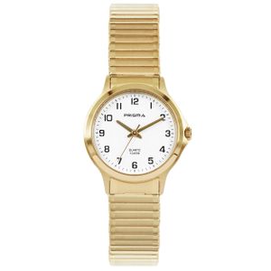 Prisma P.8369 Horloge rekband staal goudkleurig-wit 29 mm