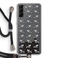 Zwarte poes: Samsung Galaxy S21 Plus Transparant Hoesje met koord