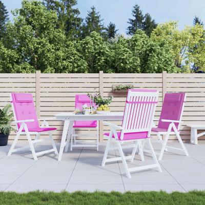 Stoelkussens 4 st hoge rug oxford stof roze