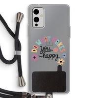 Happy days: OnePlus 9 Transparant Hoesje met koord