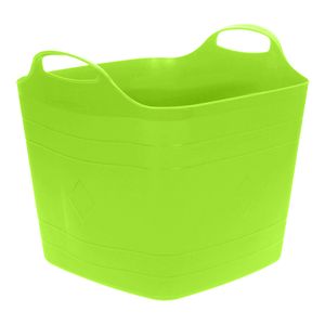 Flexibele emmer - groen - 25 liter - kunststof - vierkant - 35 x 38 cm