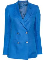 Tagliatore blazer en lin à boutonnière croisée - Bleu - thumbnail