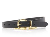 Take It Leren Riem met Gouden Kettinkje Zwart