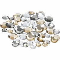 Hobby materiaal ronde glitter steentjes zilver mix - Hobbydecoratieobject - thumbnail