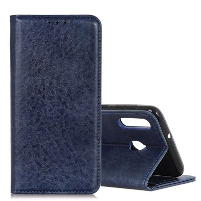 Magnetische retro Crazy Horse textuur horizontale Flip lederen case voor Huawei Y6 2019 met houder & kaartsleuven & fotolijstjes (blauw)