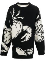 Jil Sander pull en maille intarsia - Noir