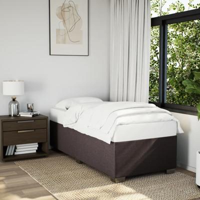 Bedframe zonder matras 100x200 cm stof donkerbruin