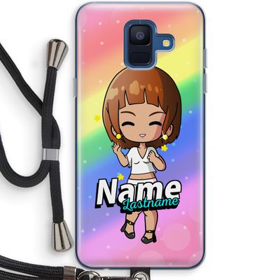 Chibi Maker vrouw: Samsung Galaxy A6 (2018) Transparant Hoesje met koord