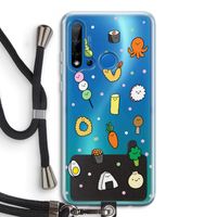 Happy bento friends: Huawei P20 Lite (2019) Transparant Hoesje met koord