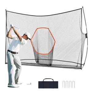 VEVOR Golfoefennet, gigantisch 10x7ft golfnet, persoonlijke Driving Range voor binnen en buiten, draagbaar golfhulpnet voor thuis met doel/glasvezelframe/draagtas