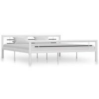 Bedframe metaal wit en zwart 180x200 cm - thumbnail