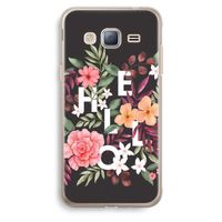Hello in flowers: Samsung Galaxy J3 (2016) Transparant Hoesje