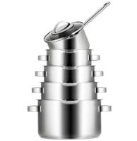 Sola Pannenset Pearl - RVS - Kookpan ø 16, 18, 20, 24 cm & Steelpan ø 16 cm - Inductie & Downdraft geschikt - 5 Delig