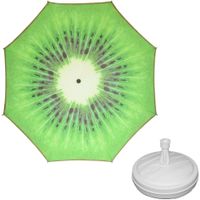 Parasol - kiwi fruit - D160 cm - incl. draagtas - parasolvoet - 42 cm