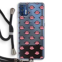 Lipjes: Motorola Moto G9 Plus Transparant Hoesje met koord Lipjes: Motorola Moto G9 Plus Transparant Hoesje met koord