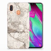 Samsung Galaxy A40 TPU Siliconen Hoesje Marmer Beige