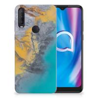 Alcatel 1S (2020) | TPU | Siliconen hoesje | Marble Blue Gold