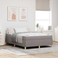 Boxspring bed met matras Taupe en Wit 160 x 200 cm Stof