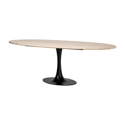 Richmond Ovale Eettafel 'Hampton' Travertin, 230 x 100cm
